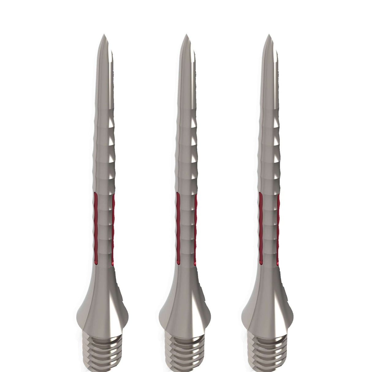 Caliburn Bamboo Conversion Points - Screw In - Soft Tip to Steel Tip - Silver & Red