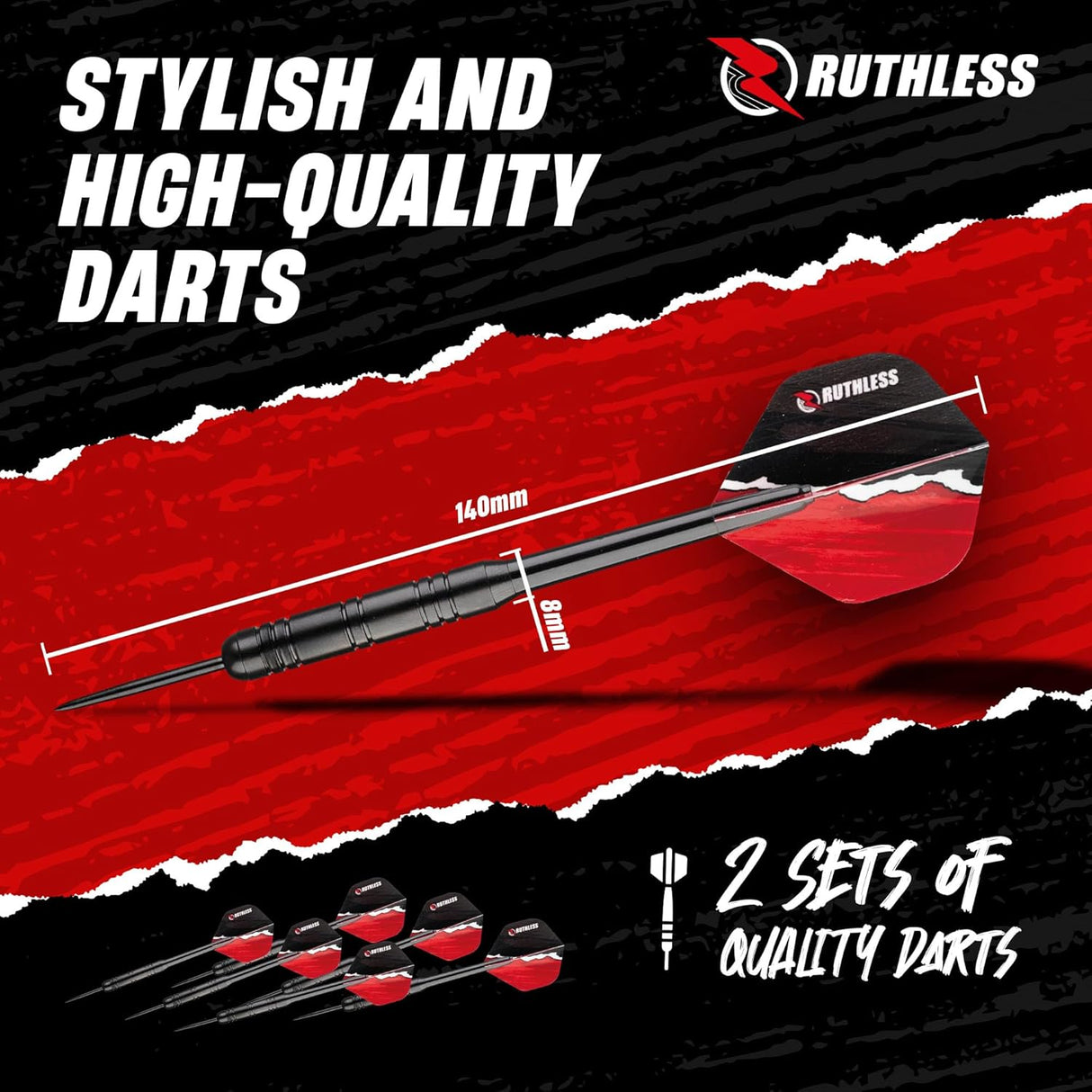 Ruthless Hotshot Home Darts Centre – HDC – inkl. Dartscheibe, Surround und 2 Dart-Sets