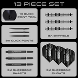 Harrows Supergrip QP Darts - Stahlspitze - 90% Tungsten