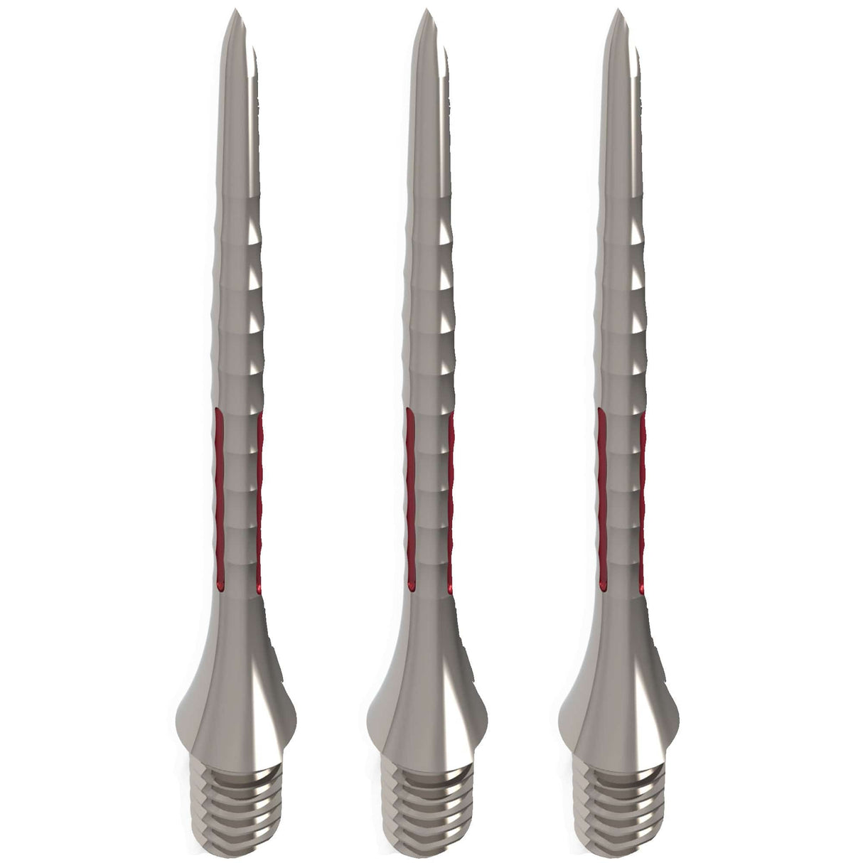 Caliburn Bamboo Conversion Points - Screw In - Soft Tip to Steel Tip - Silver & Red