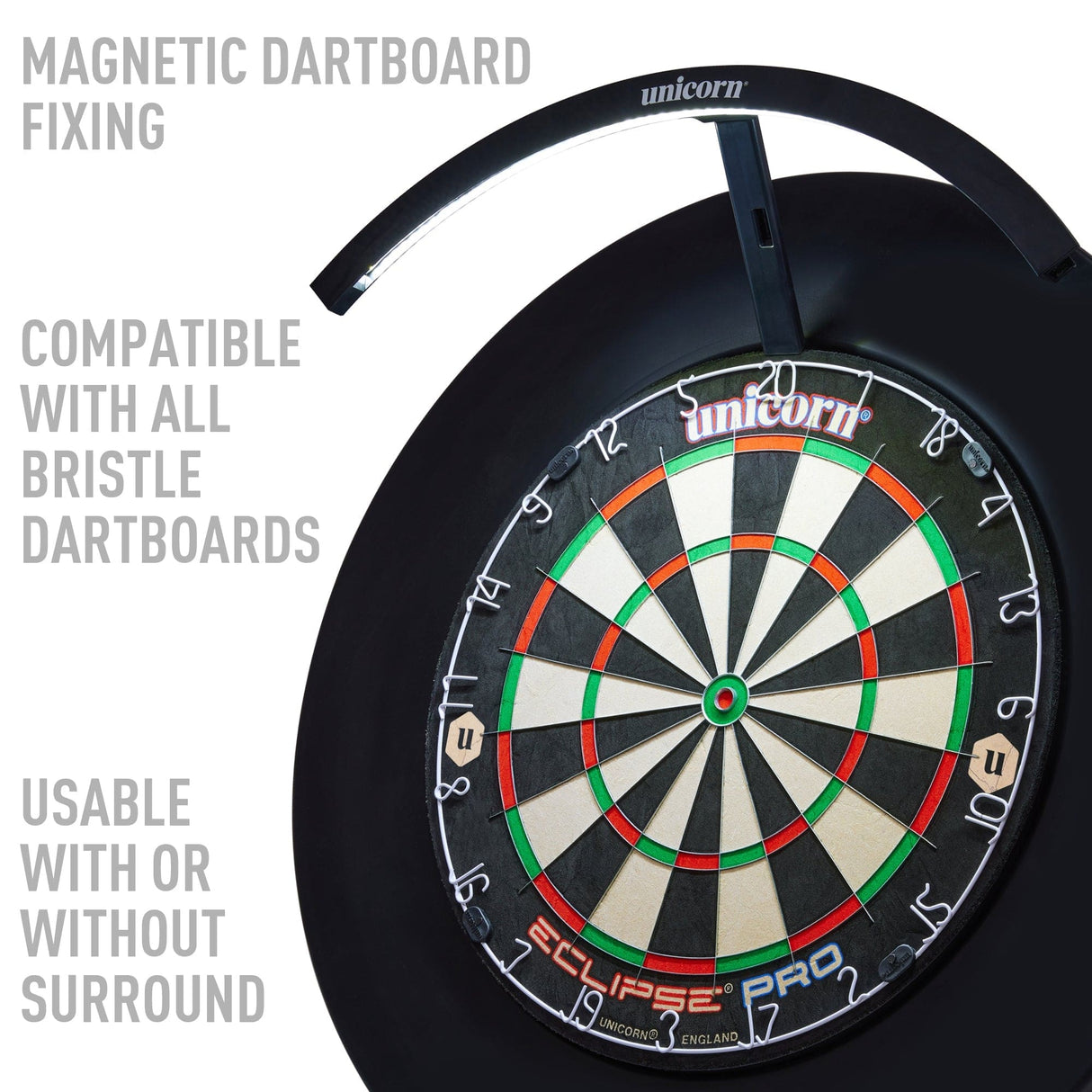 Unicorn Solar Beam Dartboard Lighting - Ultra Bright LED - 90° System