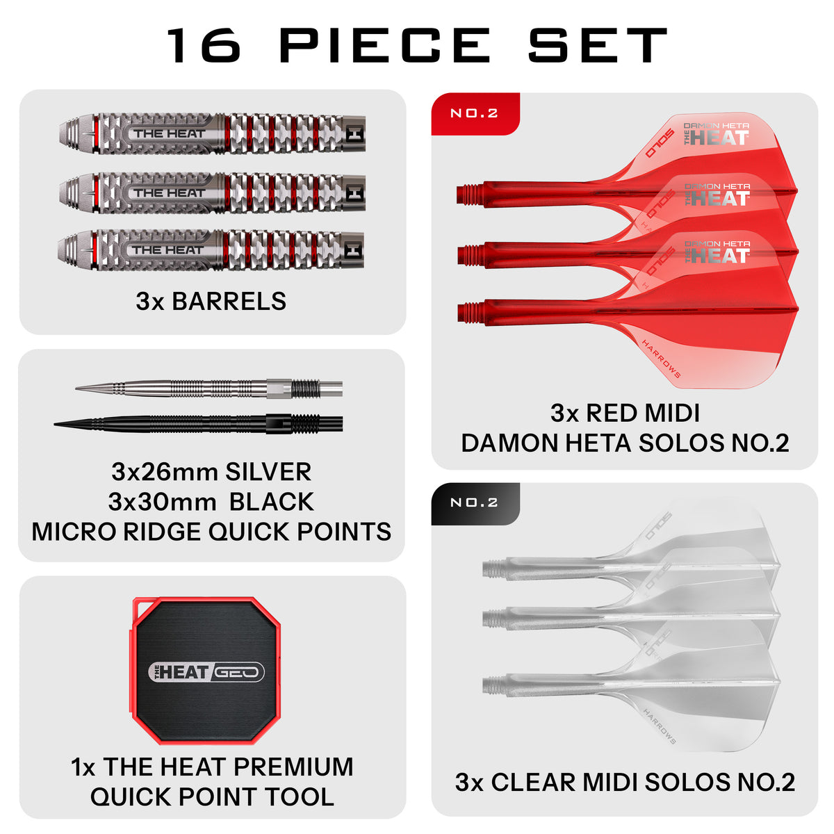 Harrows Damon Heta Darts - Stahlspitze - 90% Tungsten - Geo