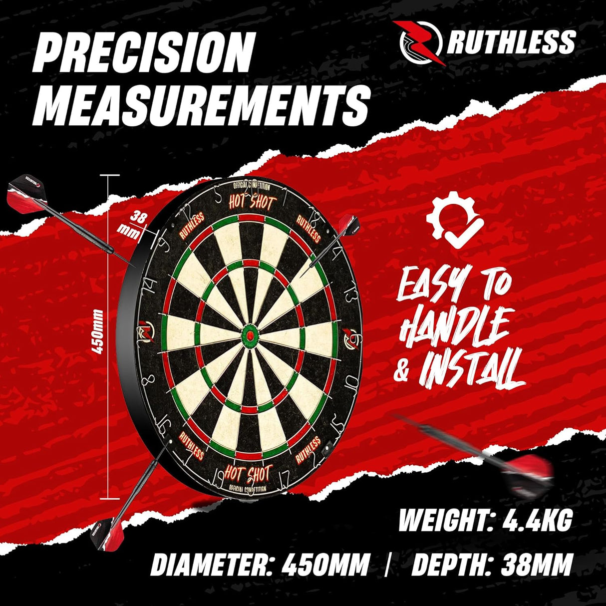 Ruthless Animal Home Darts Centre – Hotshot Dartboard im Schrank – Drache