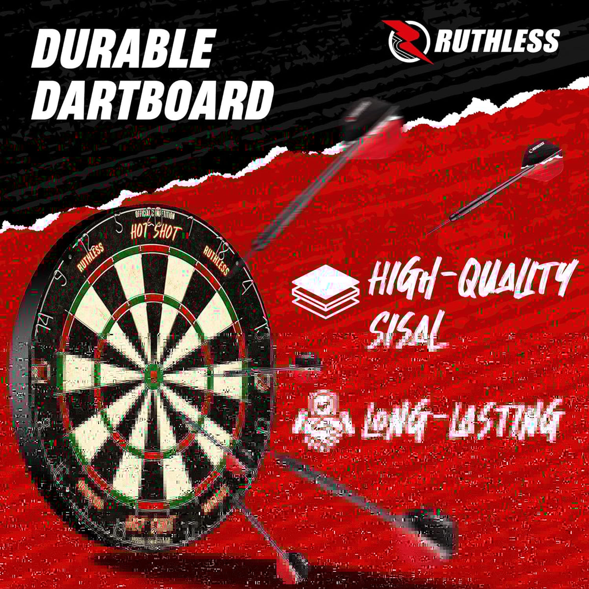 Chicago Ruthless Aninal Ruthless Animal Home Darts Centre – Hotshot Dartboard im Schrank – Dra