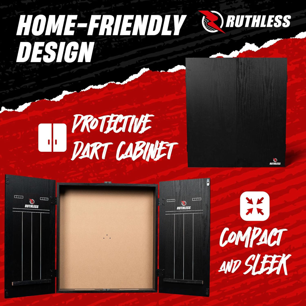 Ruthless Animal Home Darts Centre – Hotshot Dartboard im Schrank – Drache