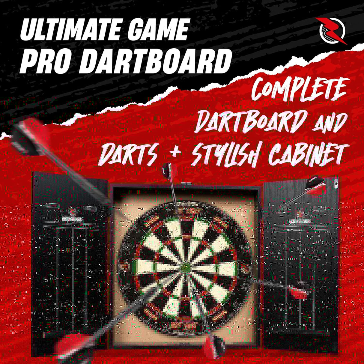 Ruthless Animal Home Darts Centre – Hotshot Dartboard im Schrank – Drache