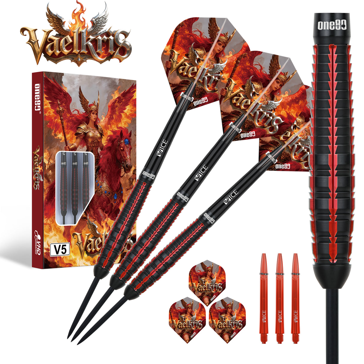 One80 Vaelkris Darts - Stahlspitze - 90% Tungsten - V05