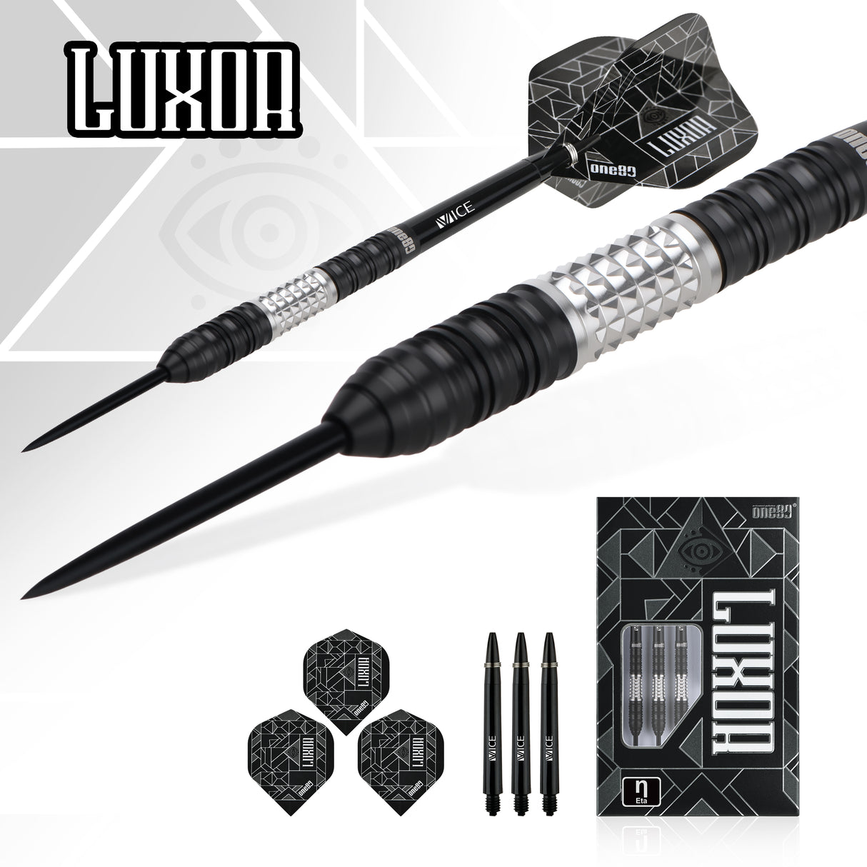 One80 Luxor II Darts - Stahlspitze - 90% Tungsten - Eta
