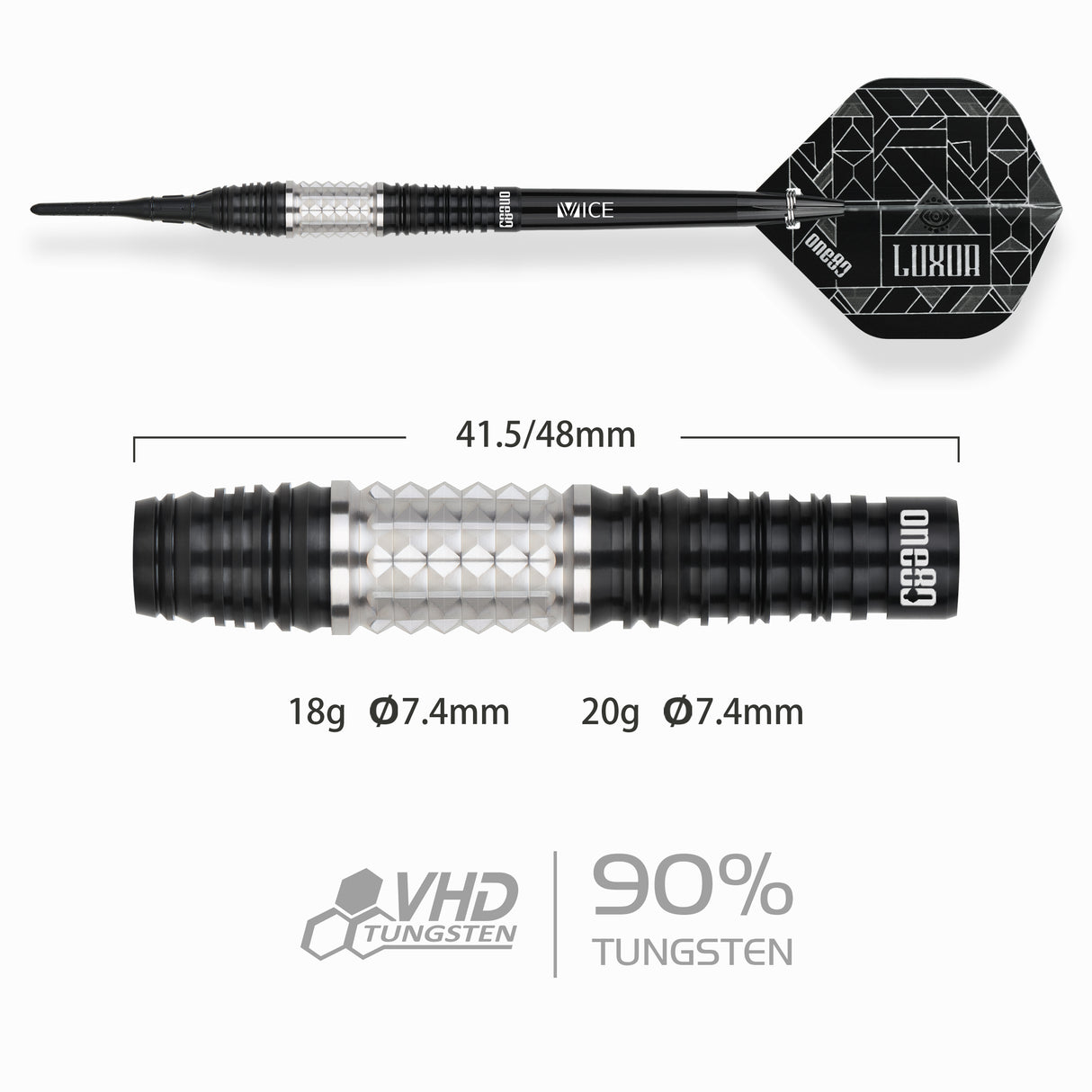 One80 Luxor II Darts - Welche Spitze - 90% Tungsten - Theta