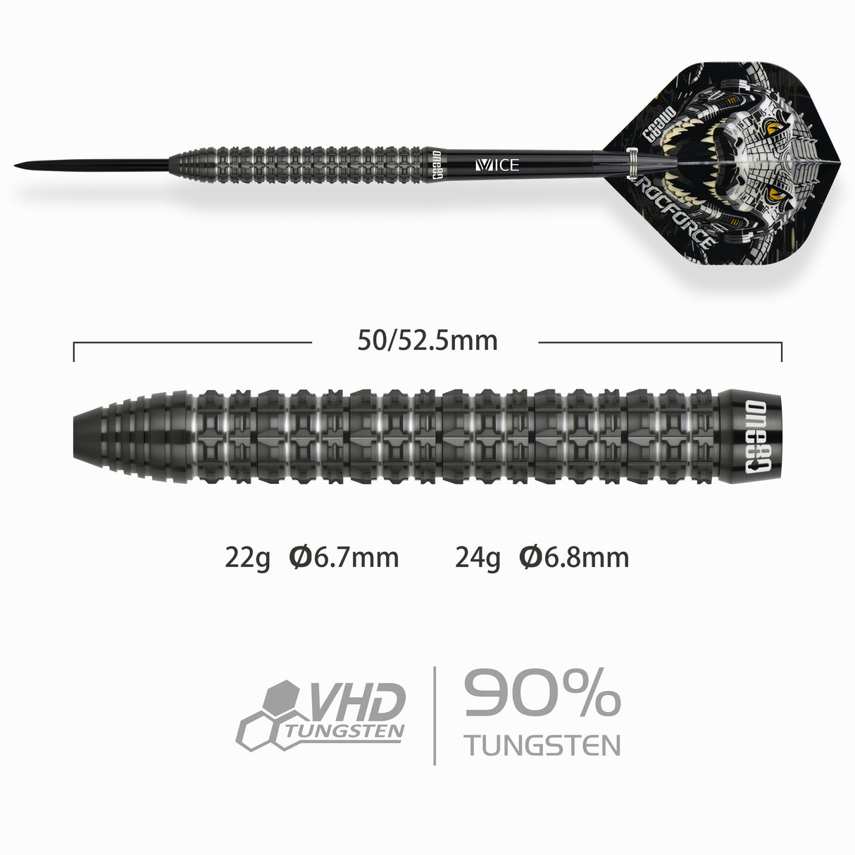 One80 Crocforce Darts - Stahlspitze - 90% Tungsten - CF1