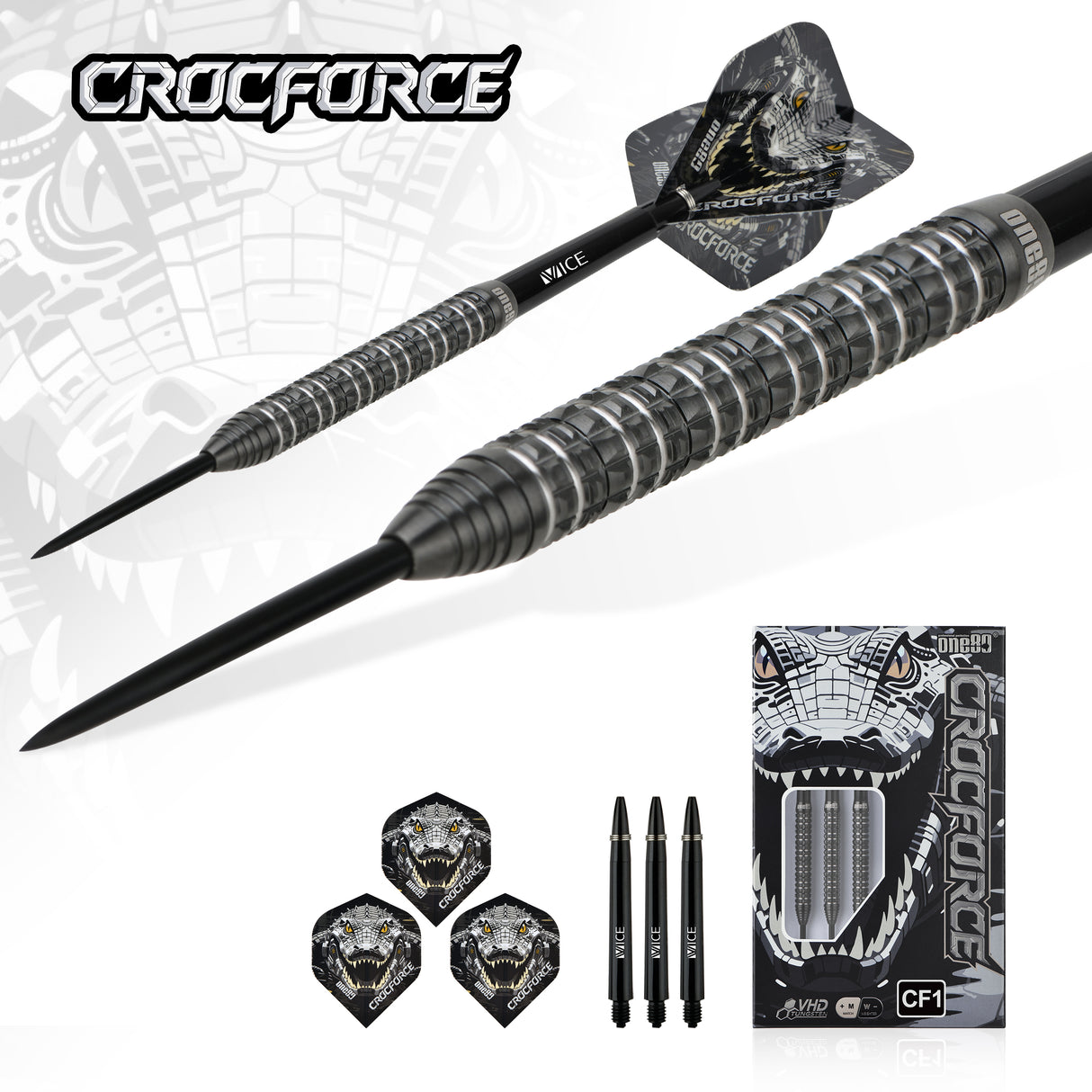 One80 Crocforce Darts - Stahlspitze - 90% Tungsten - CF1