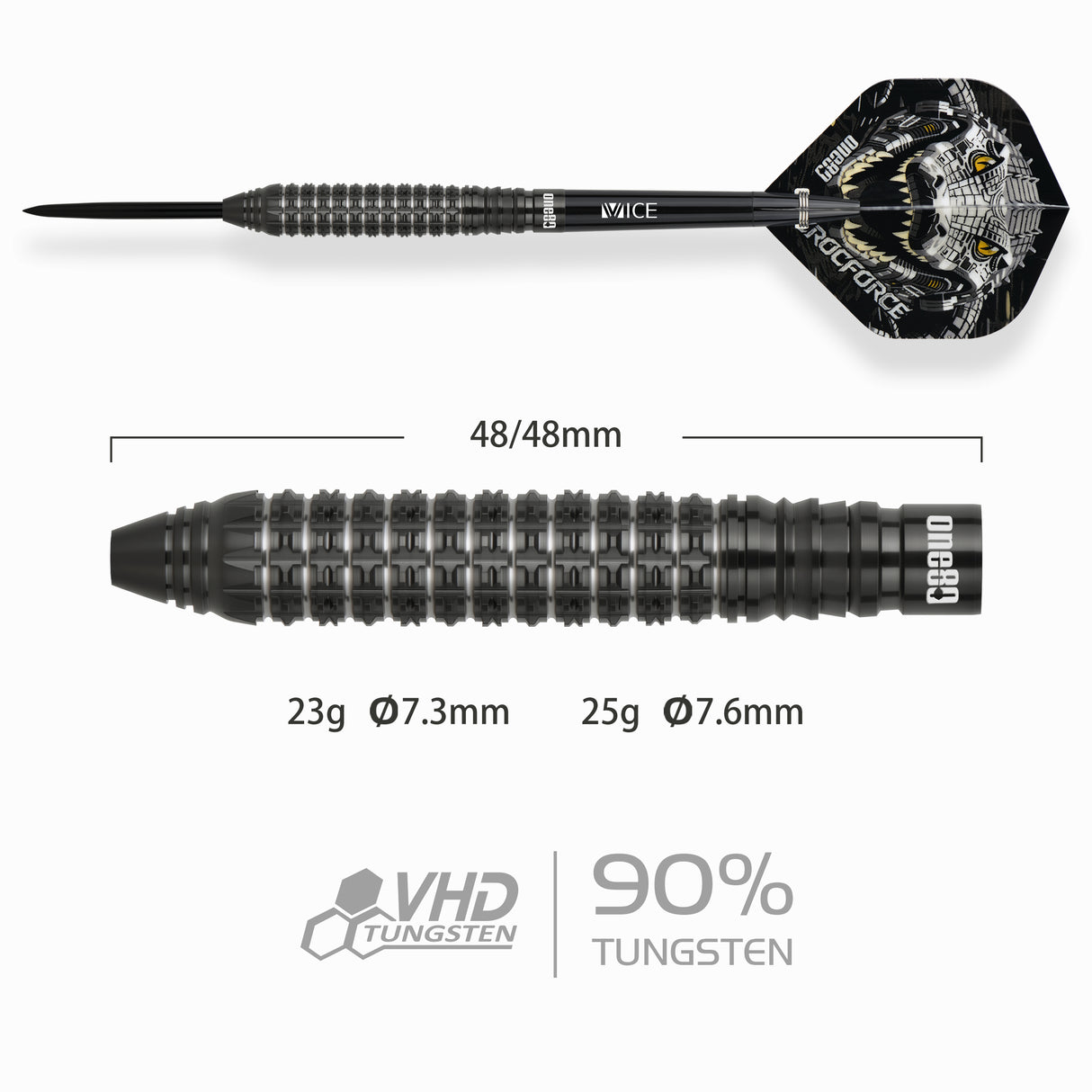 One80 Crocforce Darts - Stahlspitze - 90% Tungsten - CF2