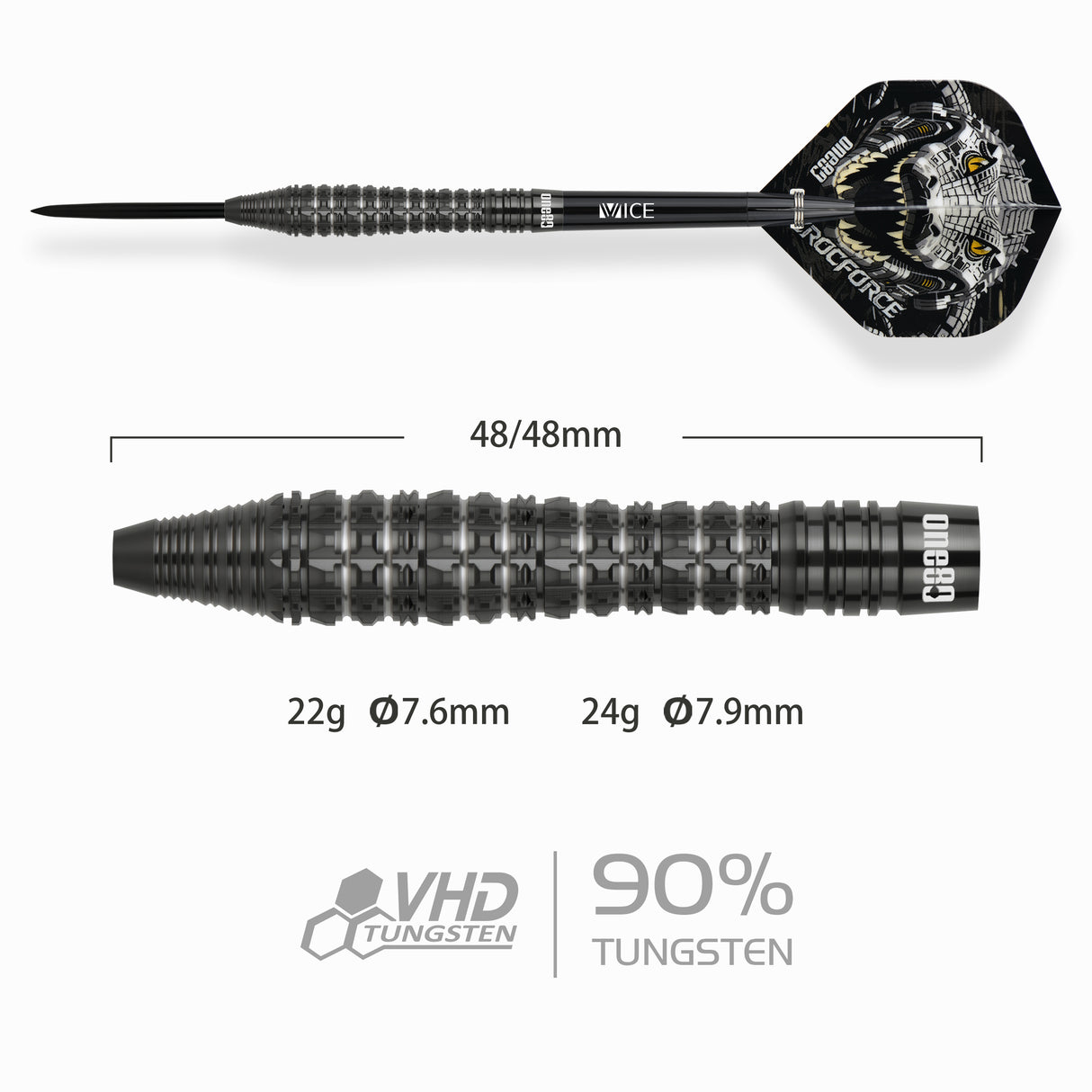 One80 Crocforce Darts - Stahlspitze - 90% Tungsten - CF3
