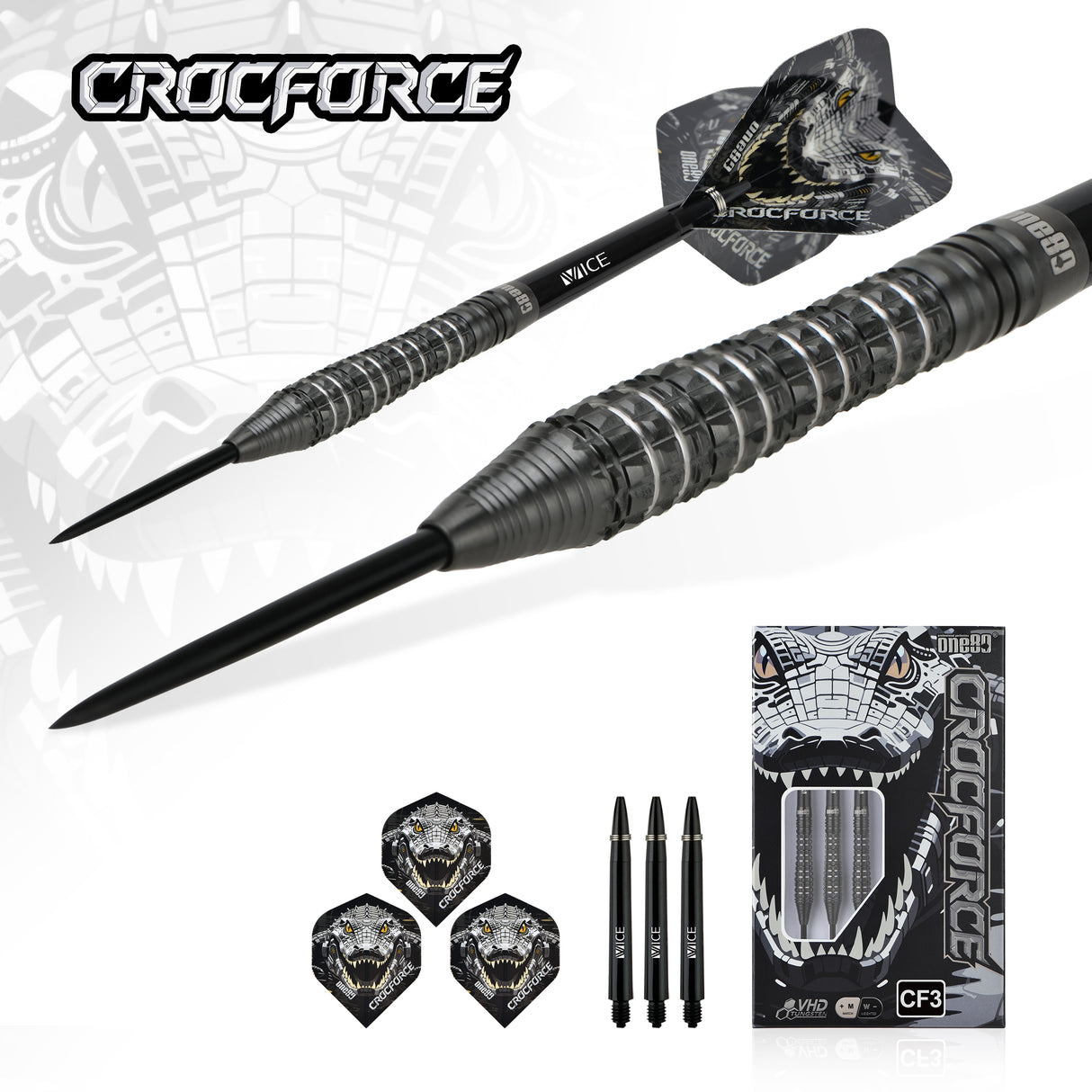 One80 Crocforce Darts - Stahlspitze - 90% Tungsten - CF3