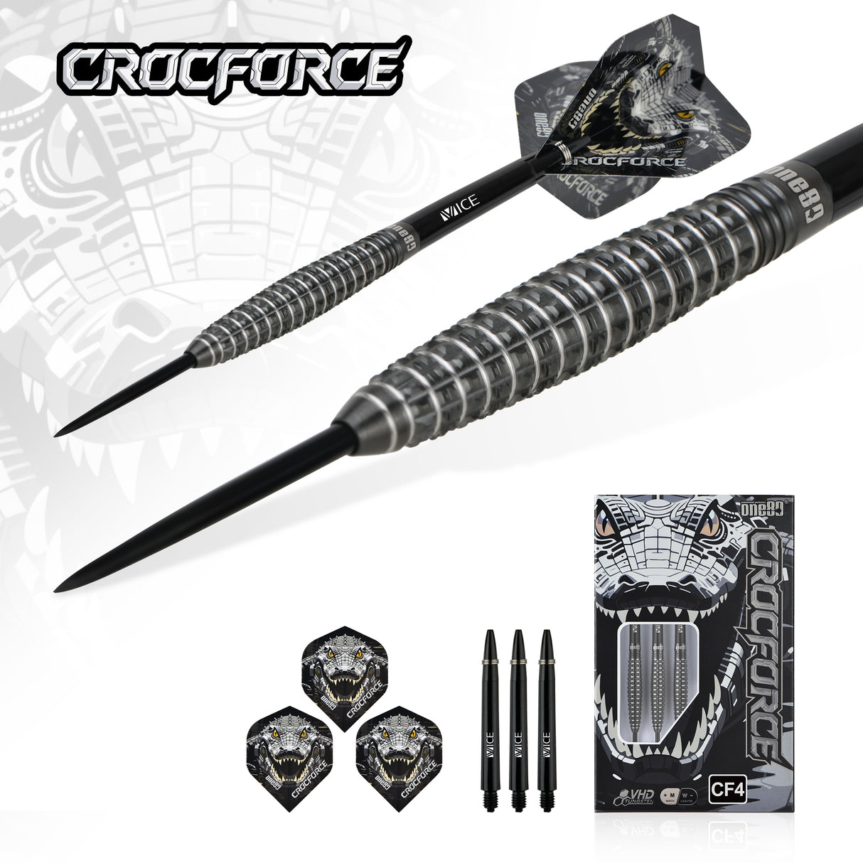 One80 Crocforce Darts - Stahlspitze - 90% Tungsten - CF4