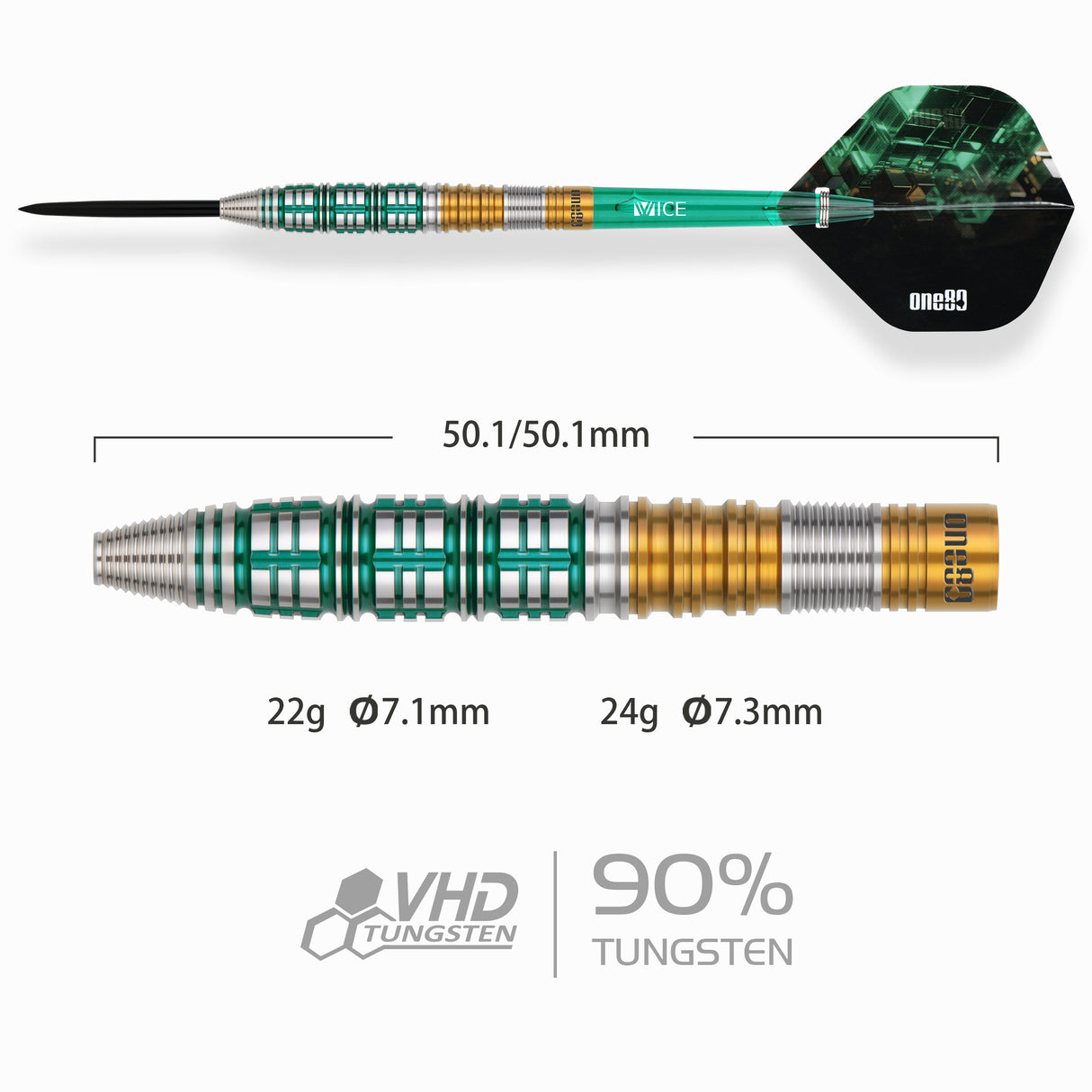 One80 Signature Darts - Stahlspitze - 90% Tungsten - Rene Eidams - V4