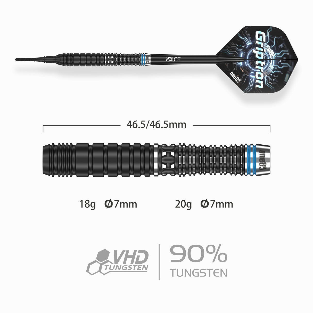 One80 Griptron Darts - Welche Spitze - 90% Tungsten - GT2