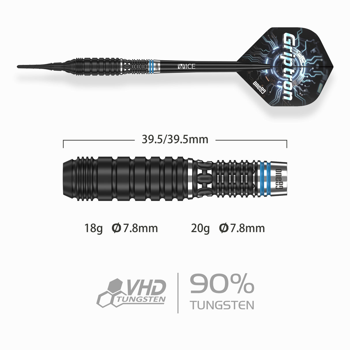 One80 Griptron Darts - Welche Spitze - 90% Tungsten - GT3