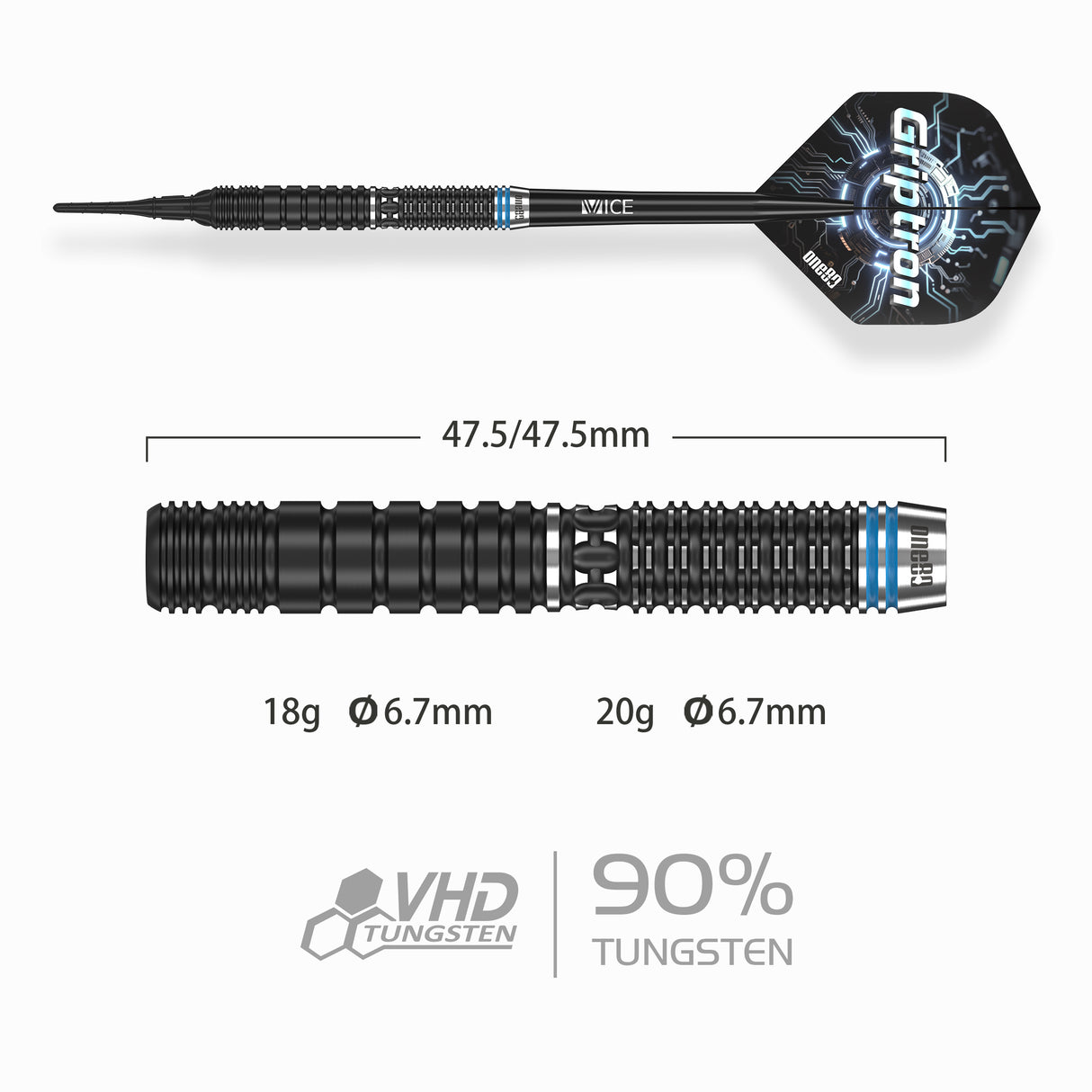 One80 Griptron Darts - Welche Spitze - 90% Tungsten - GT4