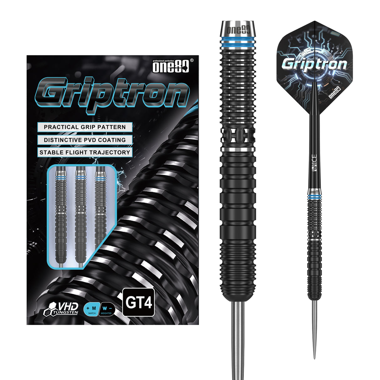 One80 Griptron Darts - Stahlspitze - 90% Tungsten - GT4