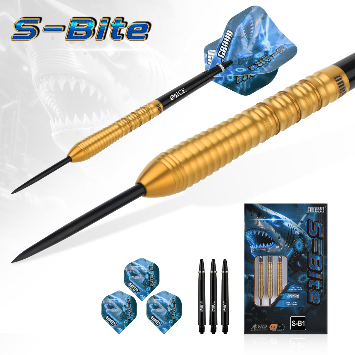 One80 S-Bite Darts - Stahlspitze - 90% Tungsten - S-B1