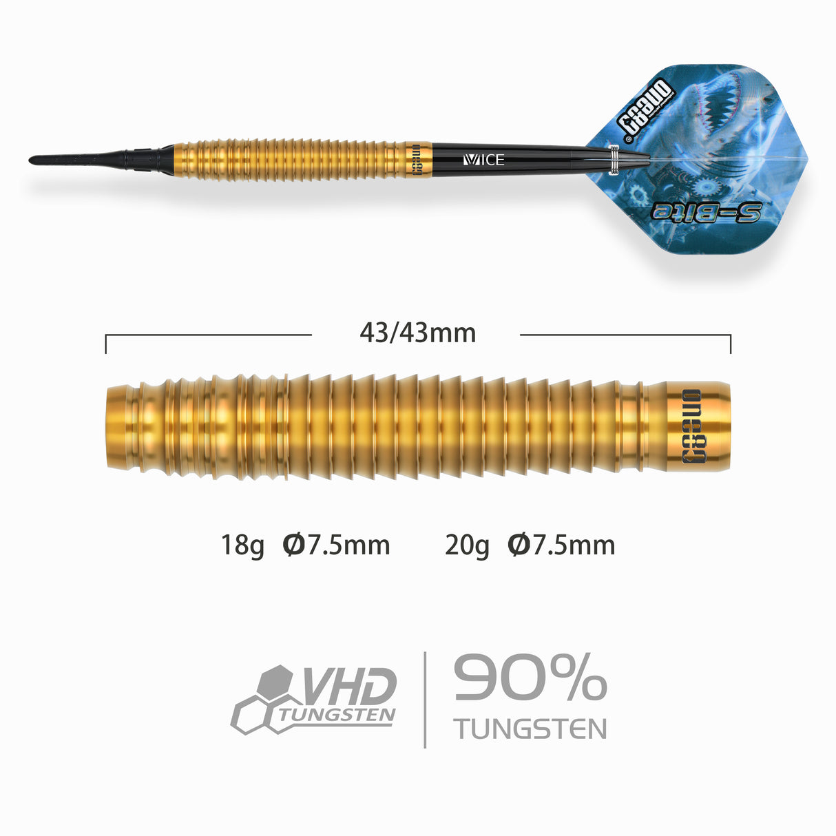One80 S-Bite Darts - Welche Spitze - 90% Tungsten - S-B2