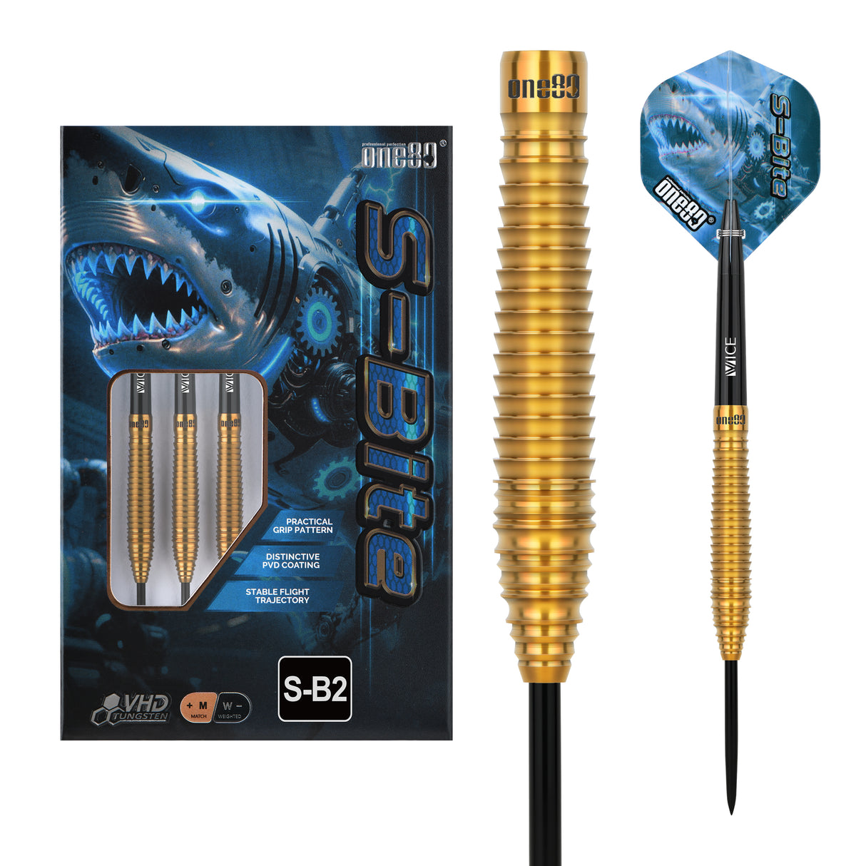 One80 S-Bite Darts - Stahlspitze - 90% Tungsten - S-B2