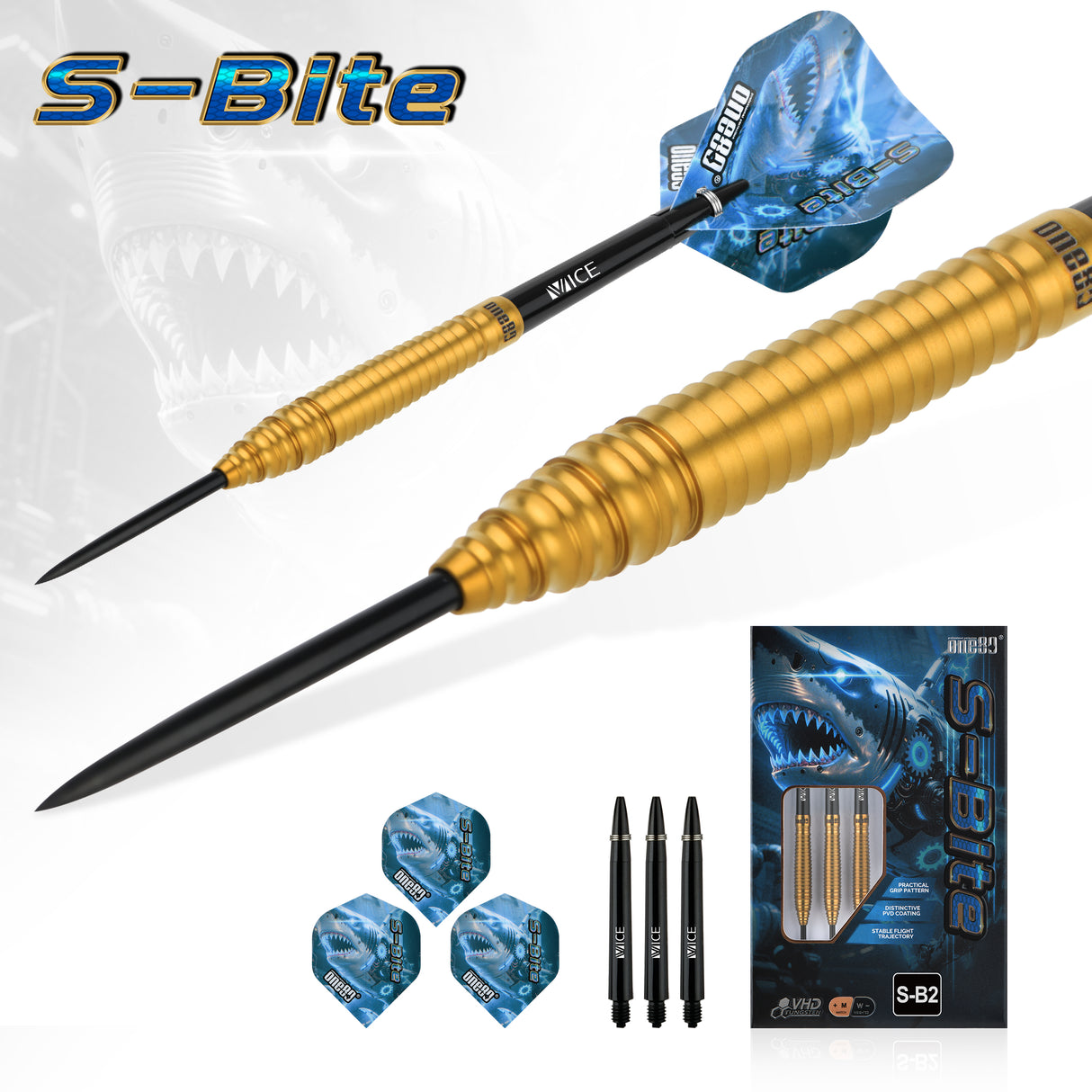One80 S-Bite Darts - Stahlspitze - 90% Tungsten - S-B2