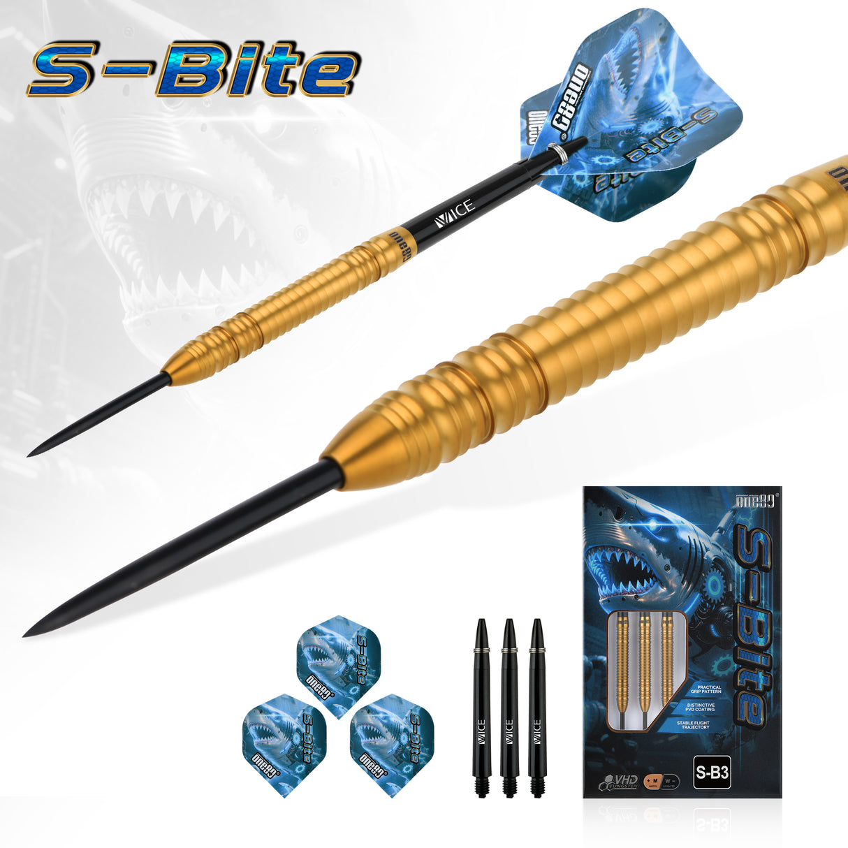 One80 S-Bite Darts - Stahlspitze - 90% Tungsten - S-B3
