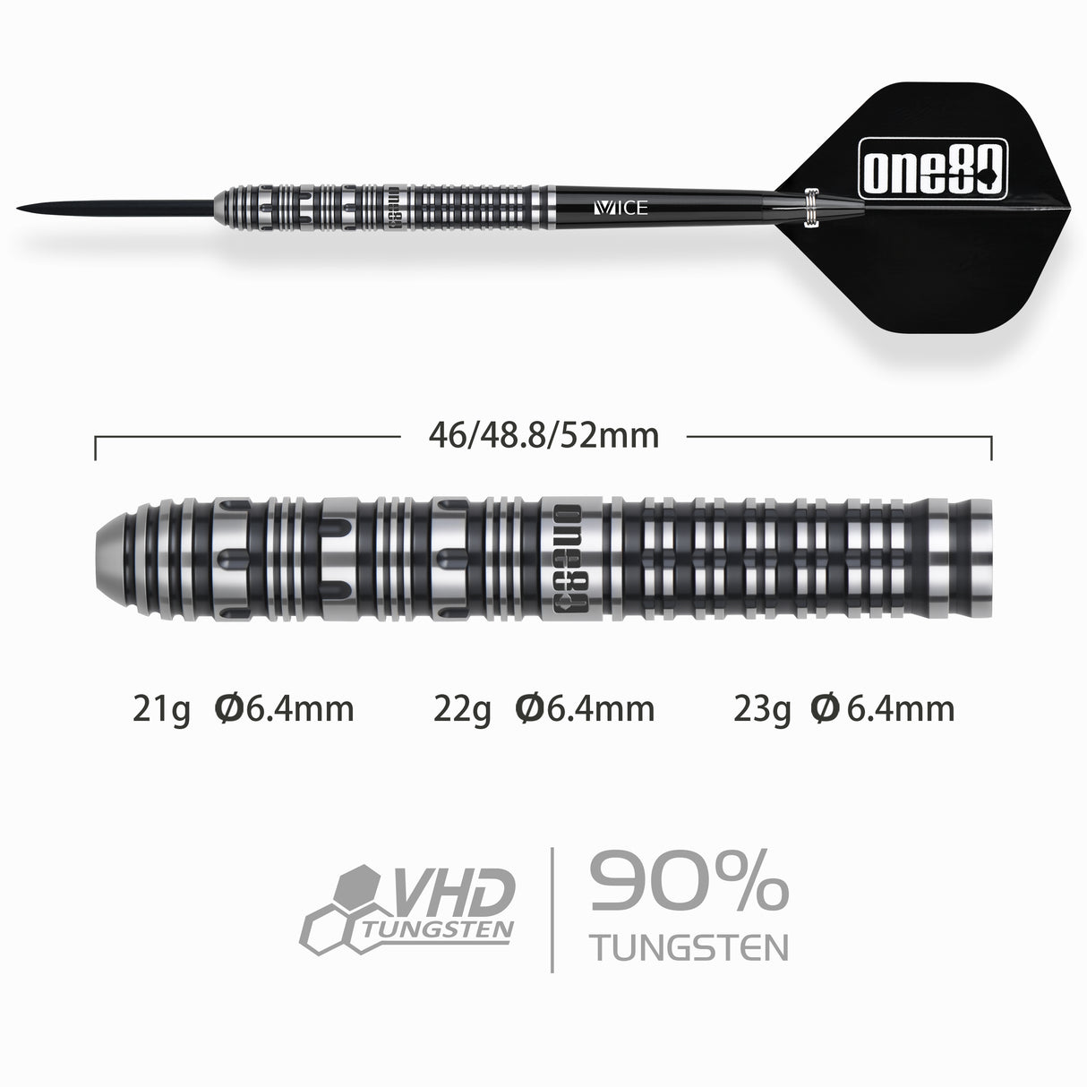 One80 Boris Koltsov Darts - Stahlspitze - 90% Tungsten
