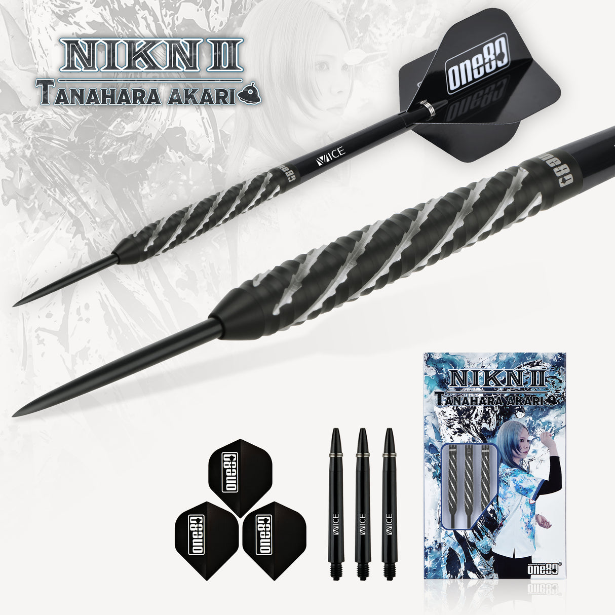 One80 Akari Tanahara Darts - Stahlspitze - 90% Tungsten - V2