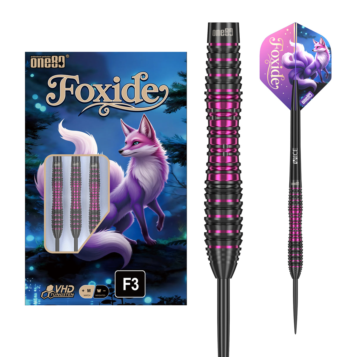 One80 Foxide Darts - Stahlspitze - 90% Tungsten - F3