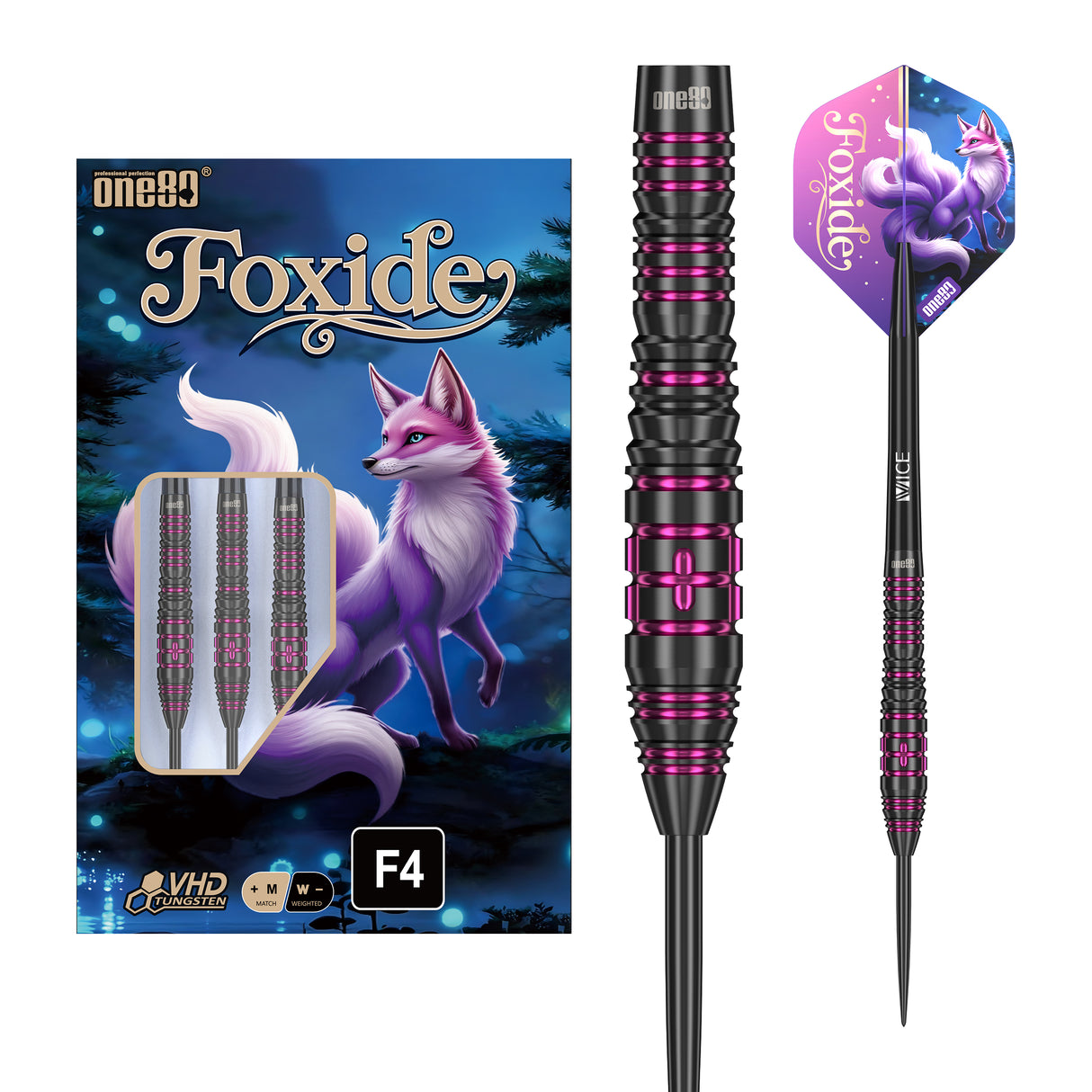 One80 Foxide Darts - Stahlspitze - 90% Tungsten - F4