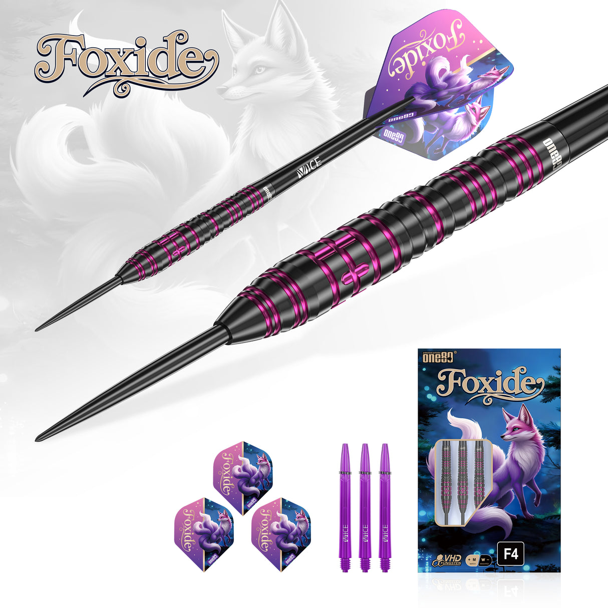 One80 Foxide Darts - Stahlspitze - 90% Tungsten - F4