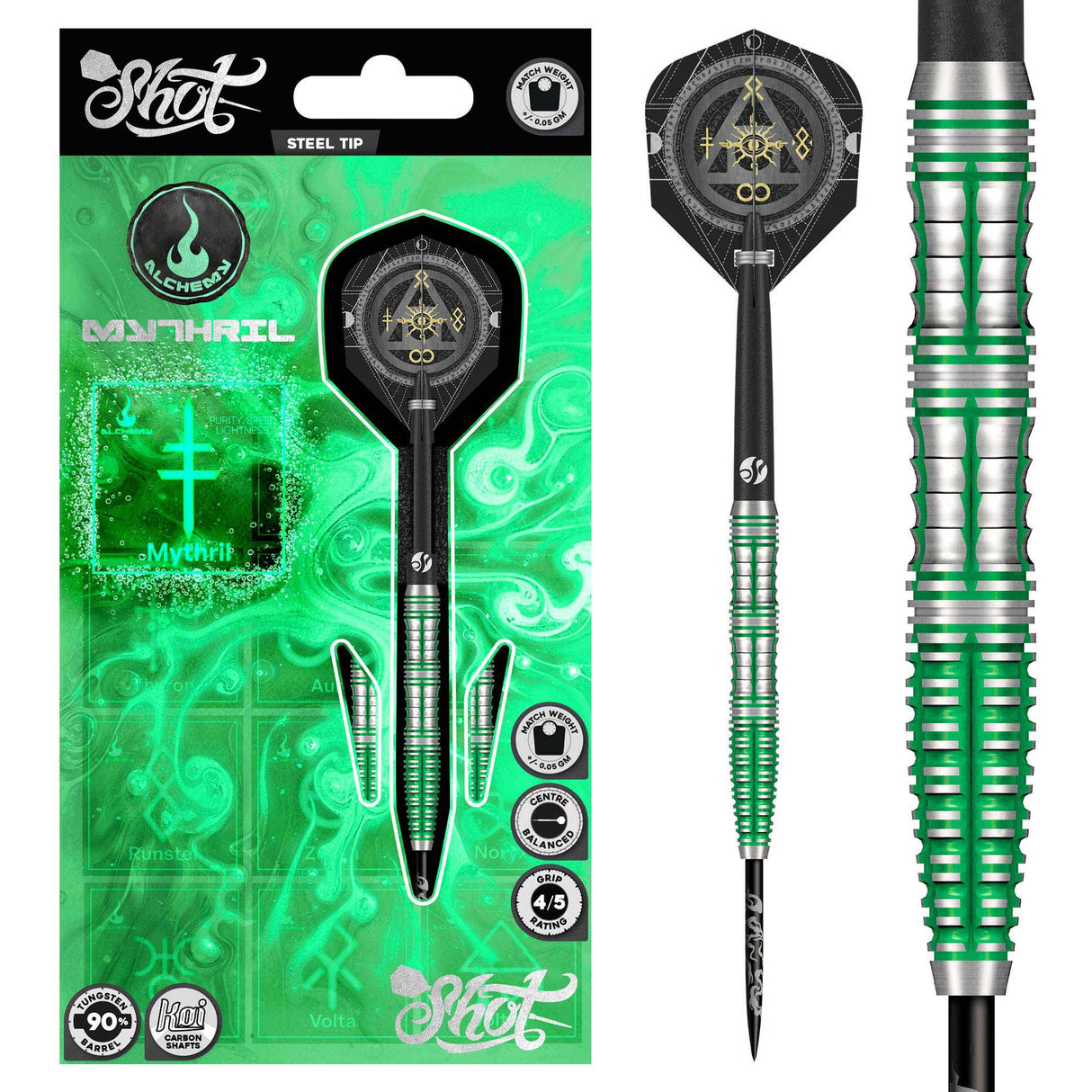 Shot Alchemy Darts - Stahlspitze - 90% Tungsten - Mythril