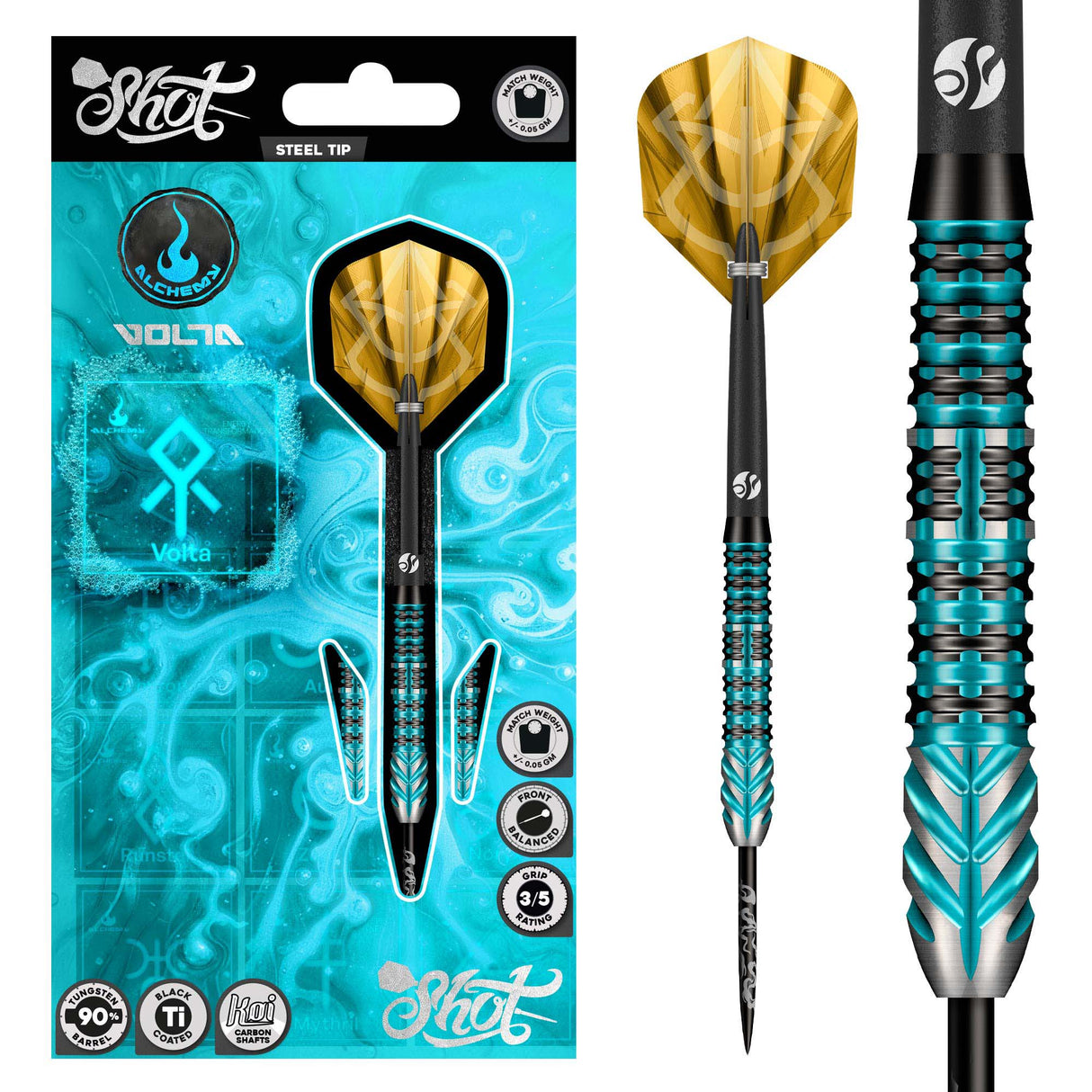 Shot Alchemy Darts - Stahlspitze - 90% Tungsten - Volta