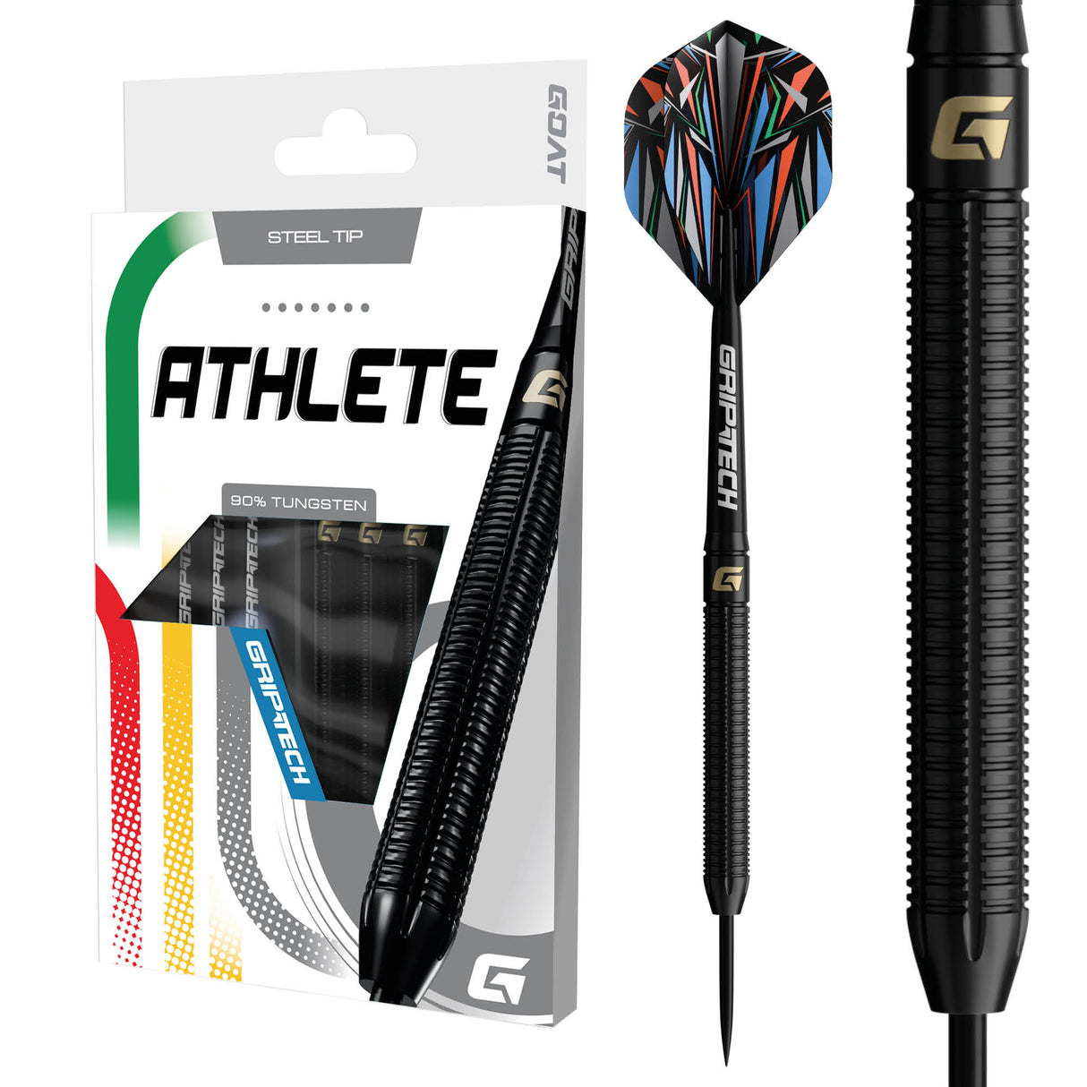 GOAT Athlete Darts - Stahlspitze - 90% Tungsten - Schwarz