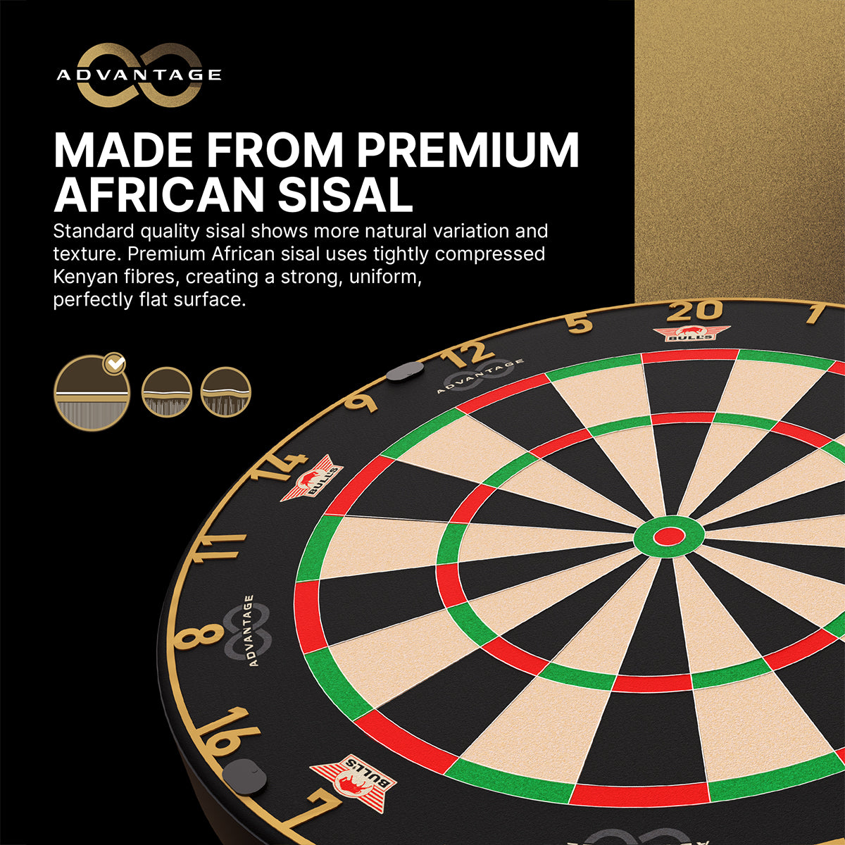 Bulls Advantage 8 Dartboard - Professionell - Afrikanisches Sisal