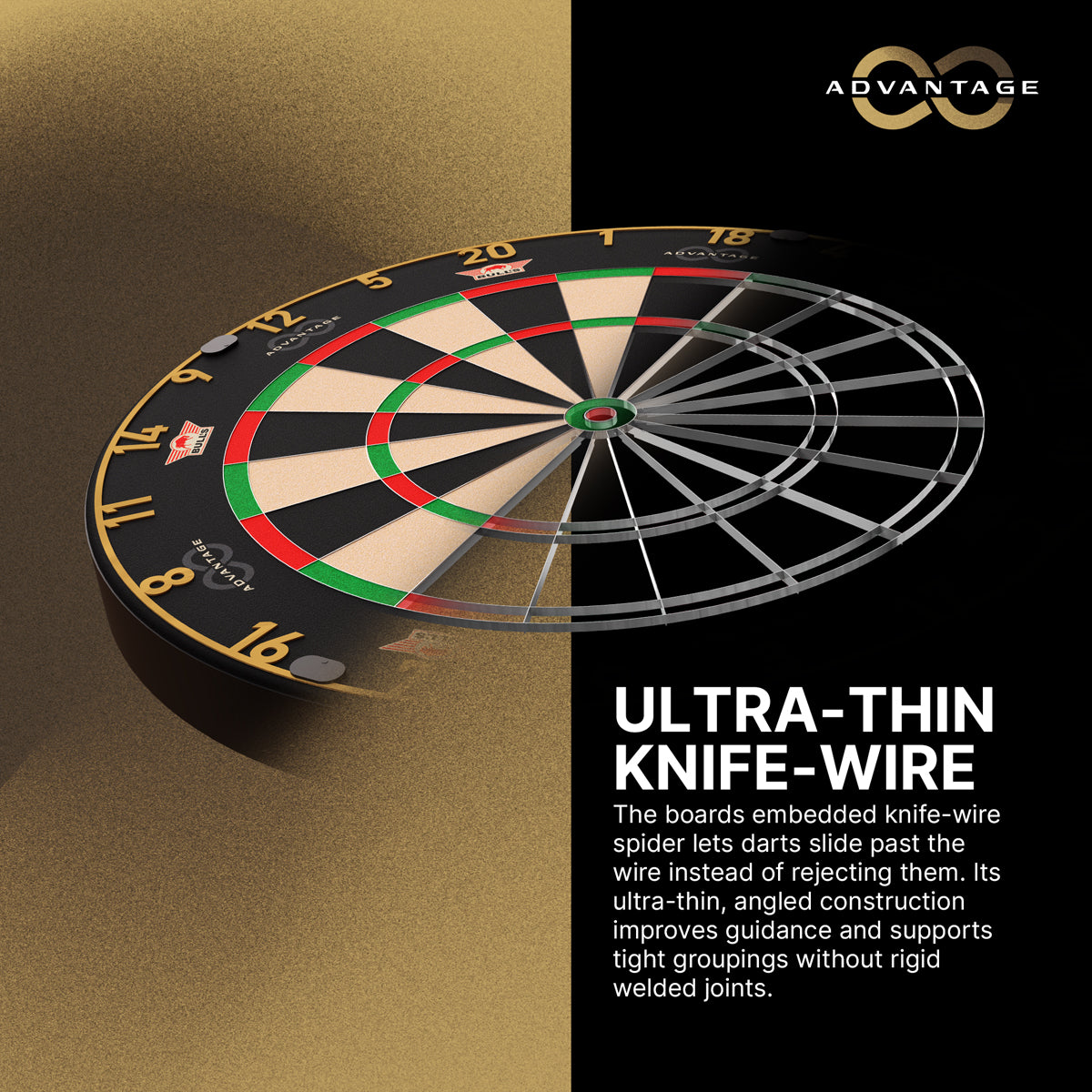 Bulls Advantage 8 Dartboard - Professionell - Afrikanisches Sisal