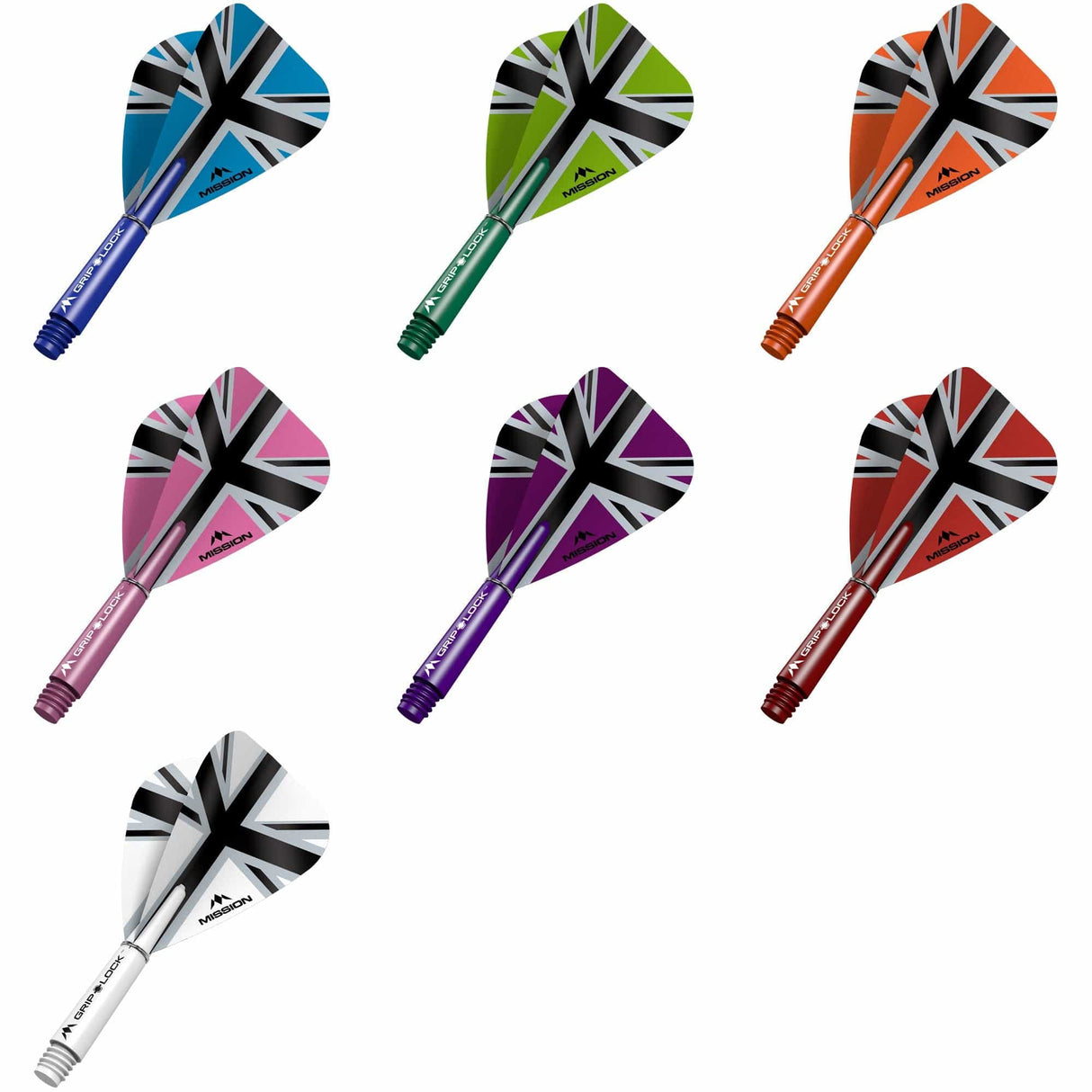 Mission Alliance X Black Kite Dart Flights Combo mit Griplock-Schäften