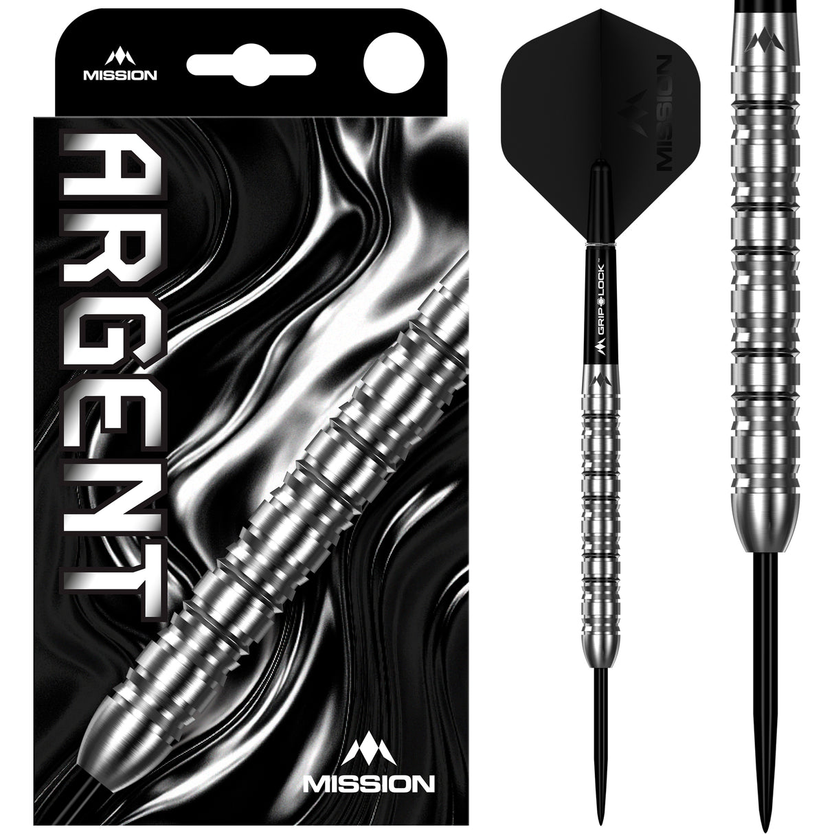Mission Argent Darts - Stahlspitze - 90% Tungsten - Silber