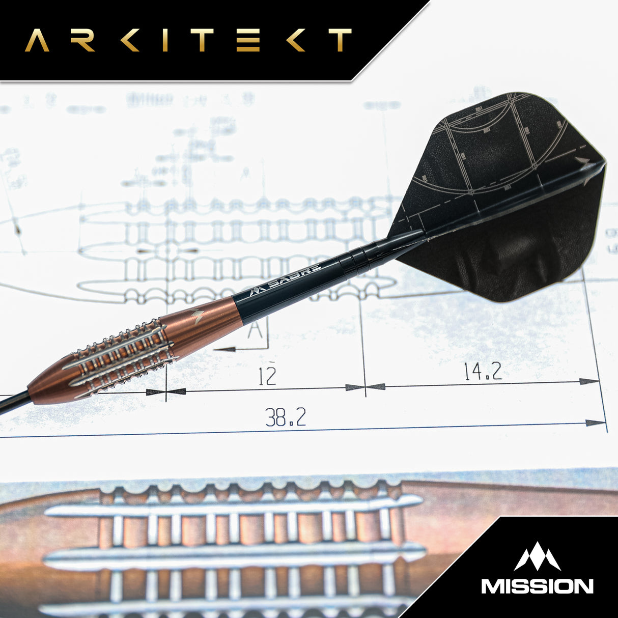 Mission Arkitekt Darts - Stahlspitze - 90% Tungsten - Bronze Silica PVD