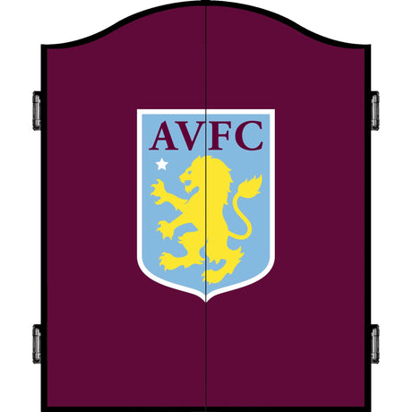 Aston Villa FC Dartboard Cabinet - Official Licensed - AVFC - C1 - Black - Crest
