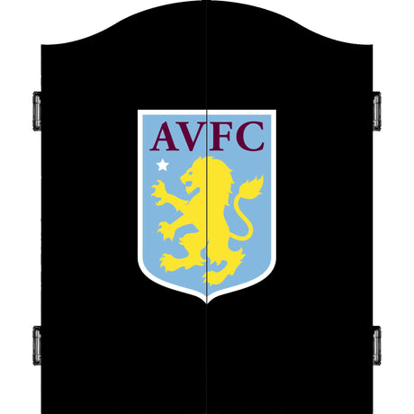 Aston Villa FC Dartboard Cabinet - Official Licensed - AVFC - C3 - Black - Black Crest