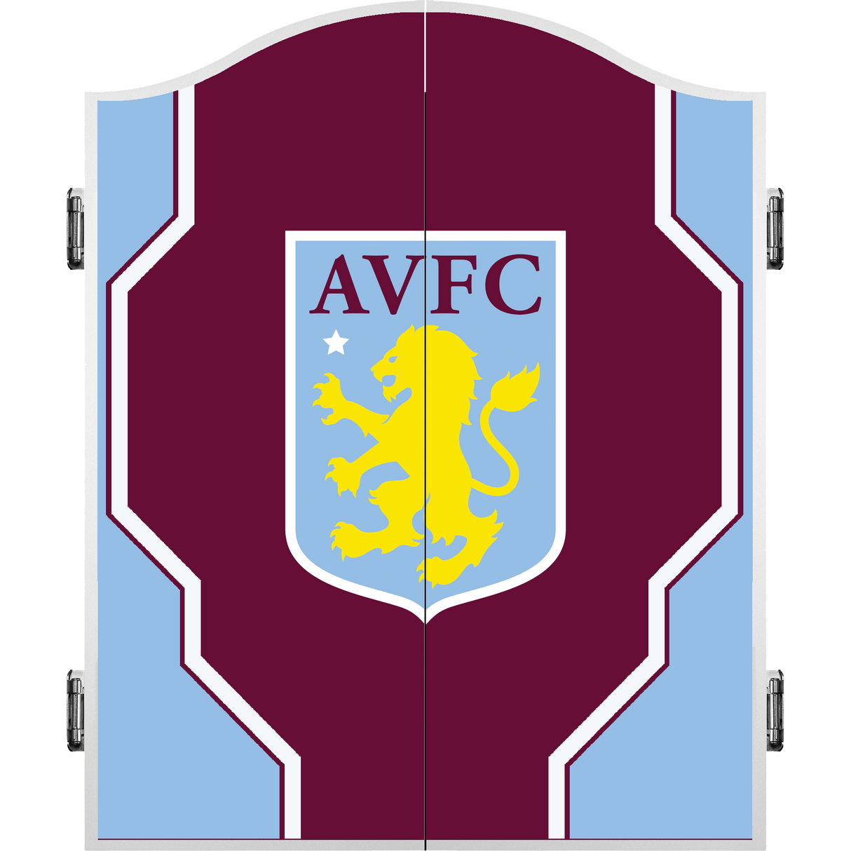 Aston Villa FC Dartboard Cabinet - Official Licensed - AVFC - C4 - White - Geo Design