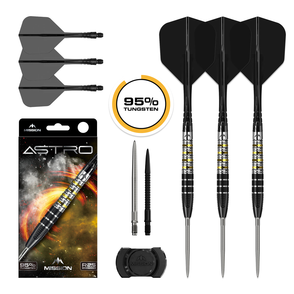 Mission Astro R2.5 Darts - Stahlspitze - 95% Tungsten