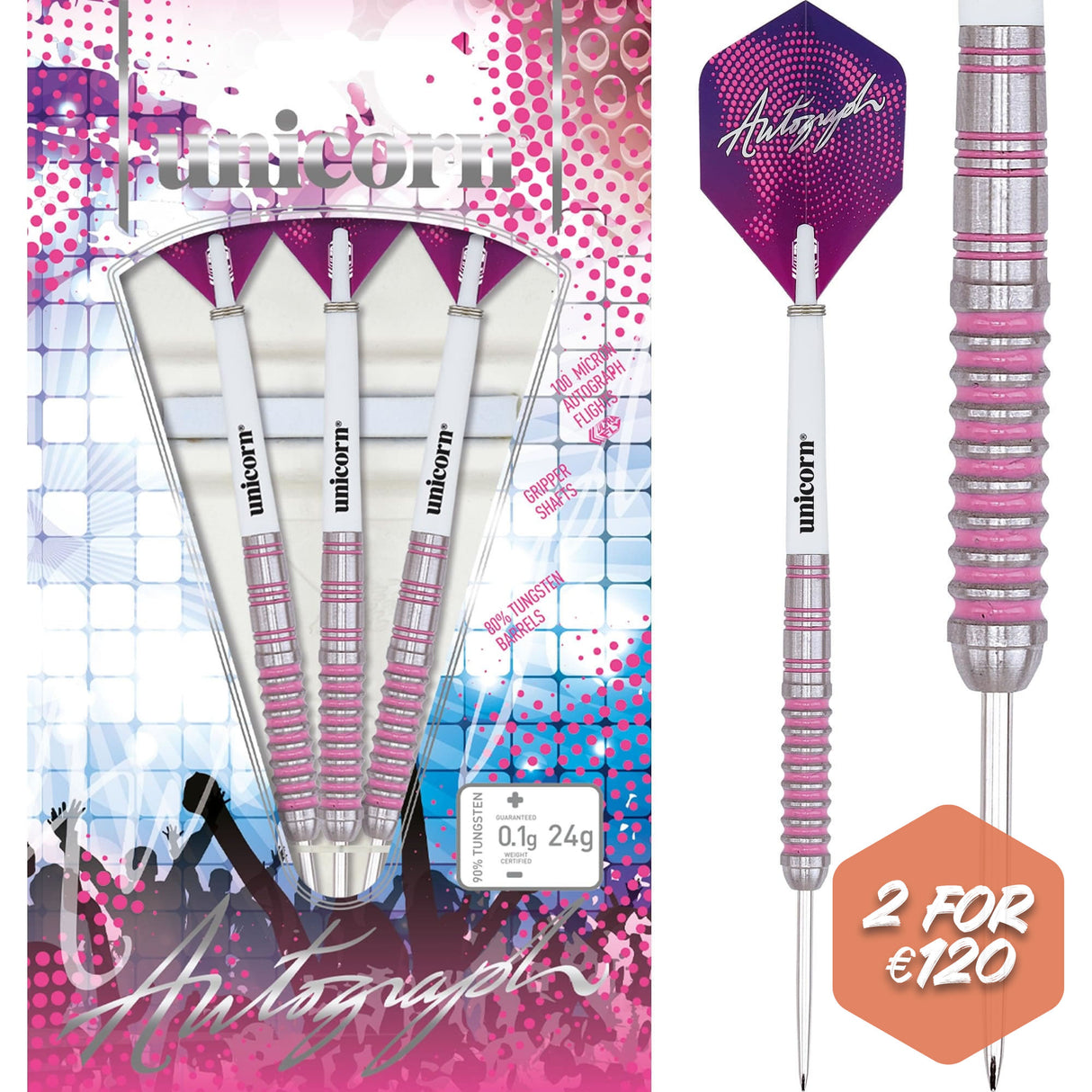 Unicorn-Autogrammpfeile – Stahlspitze – Pink