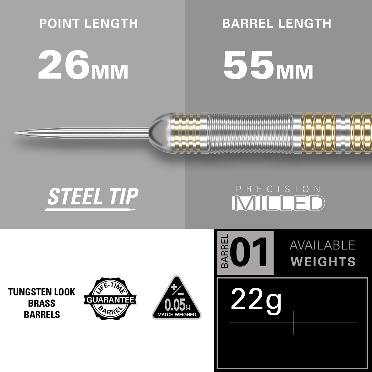 Target Rob Cross Darts - Stahlspitze - Messing
