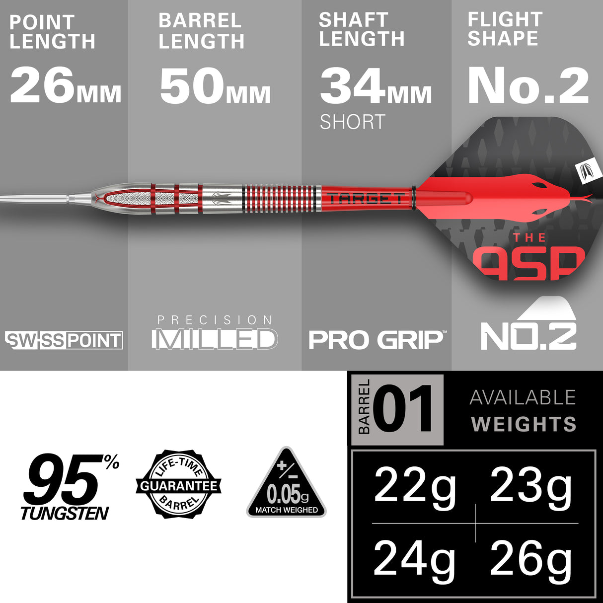 Target Nathan Aspinall Darts - Stahlspitze - 95% Tungsten - G2