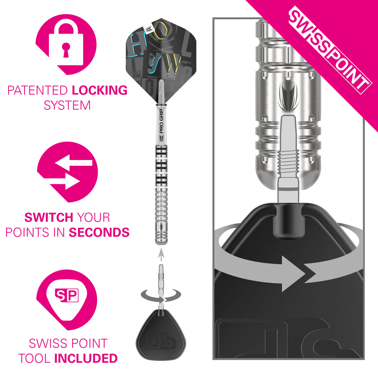 Target Chris Dobey Darts - Stahlspitze - 90% Tungsten